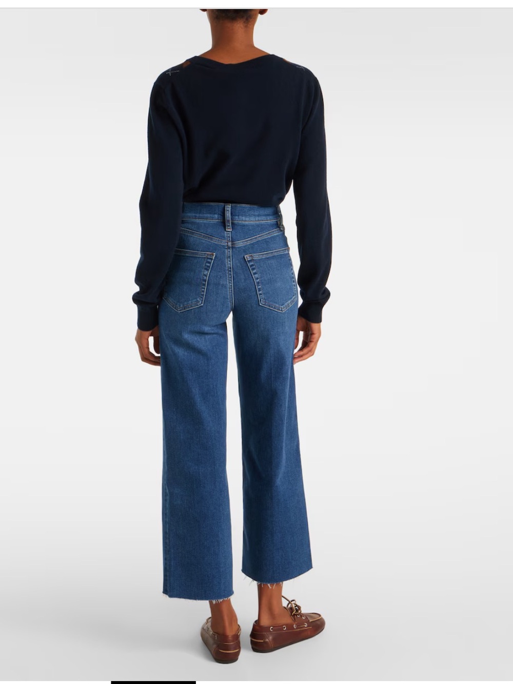 Frame NWOT Le Pallazo Denim‎ Cropped Wide-Leg Quietluxury Jeans in Blue - Picture 2 of 11